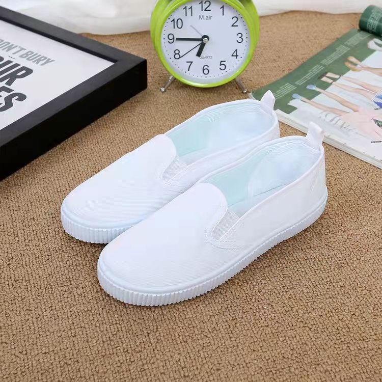 

Детские маленькие белые парусиновые туфли весна и лето новые комнатные нескользящие туфли для выступлений одноклассники из детского сада танцевальные туфли на одной педали 20 inner length about 15cm