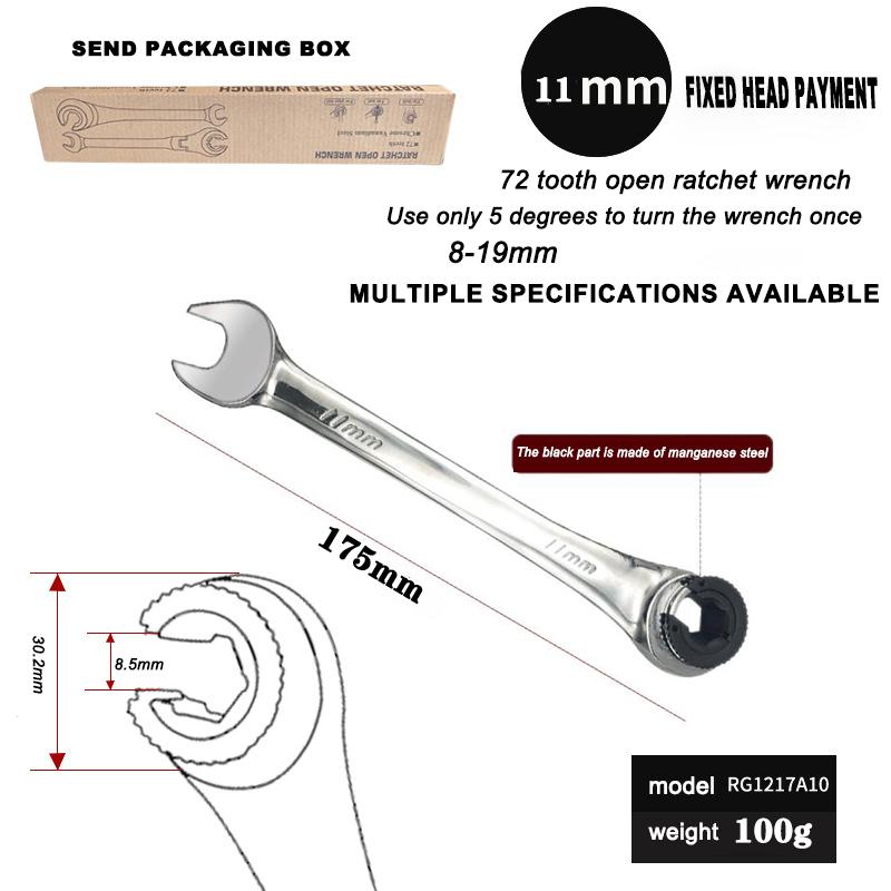 Nouă cheie rotativă cu clichet cu tub deschis de înaltă calitate Cheie universală cu clichet cu deschidere rapidă în baionetă Cheie combinată