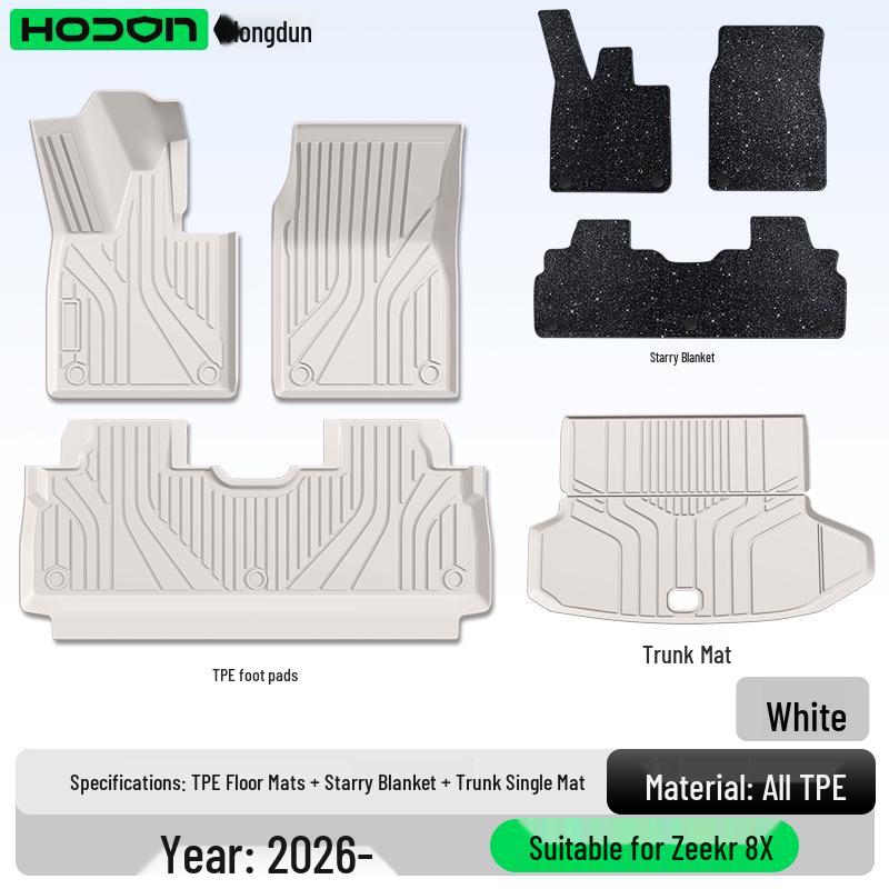 Zeekr 8X TPE2026 Interior Floor Mats - New Car Modification Accessories Carpet.