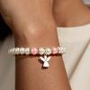 Zartes Perlenarmband mit Schutzengel-Anhänger Religiöse Handkette Geschenk für Mädchen Heilige Kommunion Zeremonie
