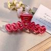 Hollow Heart Hair Claw Acrylic Shark Clip Sweet Love Hair Clip  Streetwear