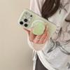 Summer Green Polka Dot Magnetic Stand & Double Layer Phone Case for iPhone 14, 15, 16, 17 Pro Max