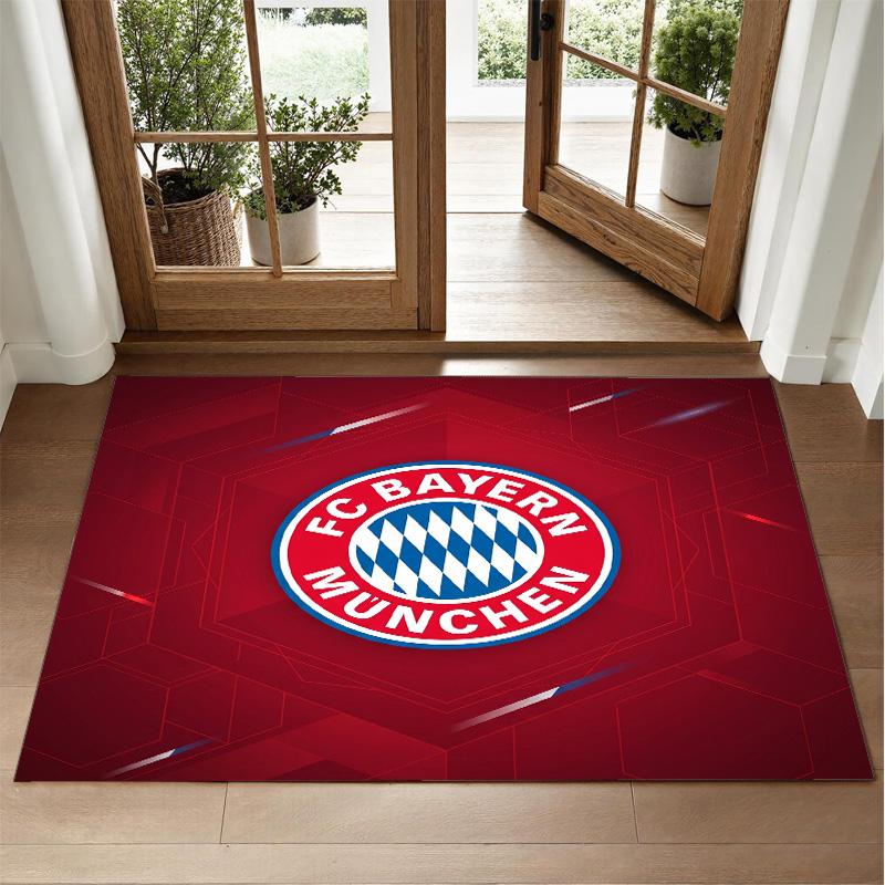 Bayern Munich Design Crystal Velvet Rug Soft Decorative Mat for Bedroom Entrance