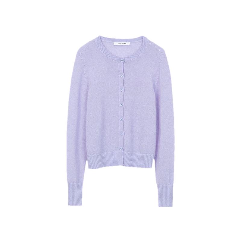 LANCY Women's Elegant Mohair Blend Knitted Cardigan Sweater