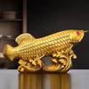 Solid Brass Fish Ornament Ruyi Fish Golden Dragon Fish Wealth Fish Home Living Room Study Office Desktop Decoration Craft