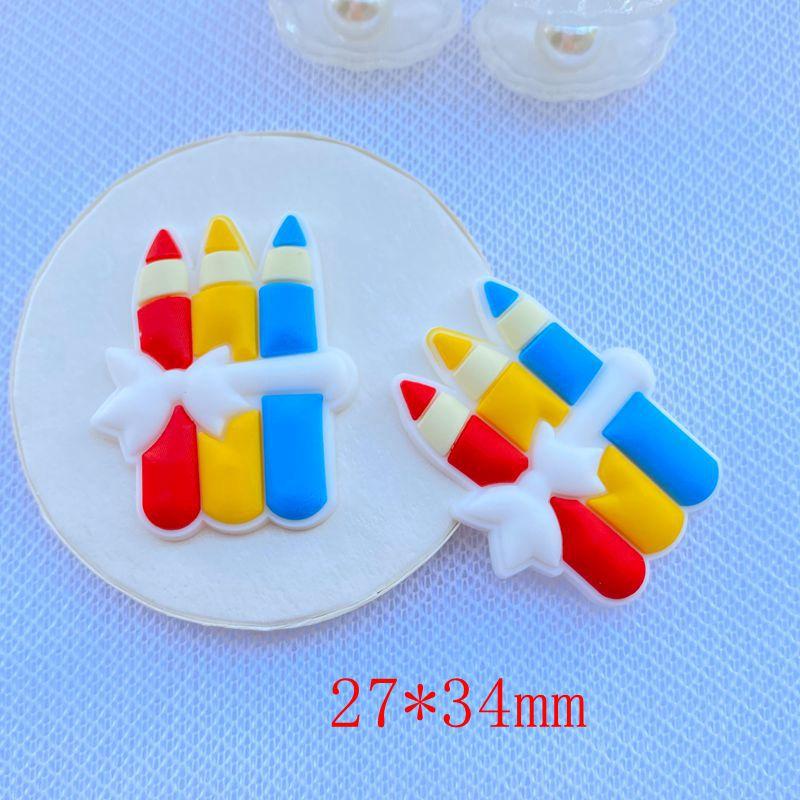 

10/20pcs Cute Mini Cartoon Stationery Series PVC Flexible Glue Flat Back DIY Scrapbook Embellishment Phone Craft Decoration J83 10PCS