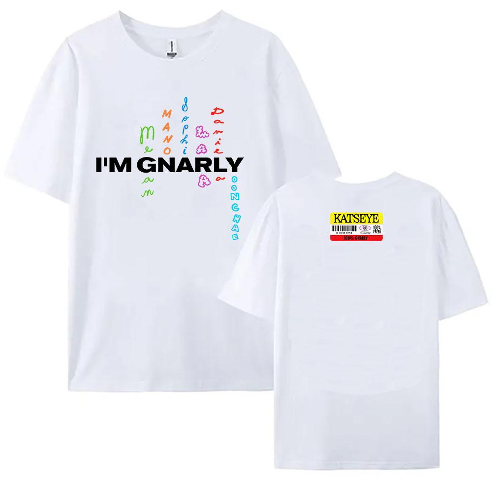 Katseye Im Gnarly Tshirt Korean Girls Band Printing Tshirt Camiseta Cotton Short Sleeve Female T Shirt Summer Casual Women Tee