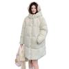 2025 New Down Cotton Jacket Women's Medium and Long Versatile Puff Solid Color Hooded Fresh Winter Thickened Jacket