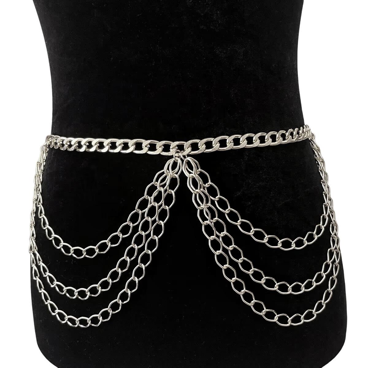 Металлическая многослойная цепочка на талию в стиле ретро, женская, высококлассная, сексуальная цепочка для тела