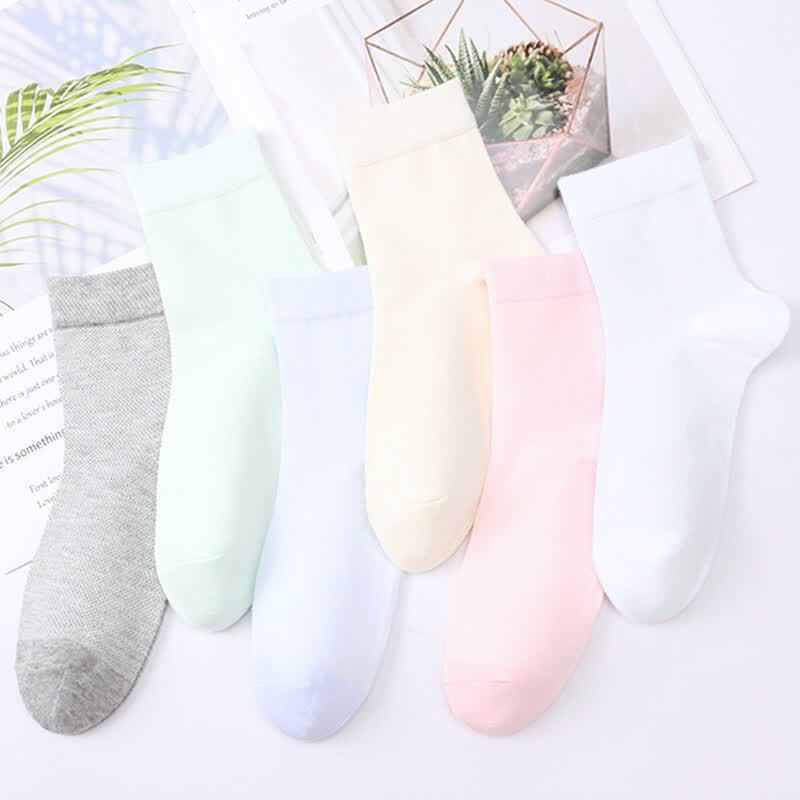 Langsha Women's Pure Cotton Mesh Mid-Tube Socks