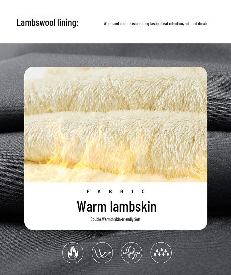 Men's Winter Fleece-Lined Cotton Pants: Cold-Proof, Windproof, Waterproof, Plus Size, Lamb's Wool Thickened for Warmth