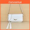 Simple Color Solid Gold Wing Decoration Women Casual Shoulder Bag Tassels With
