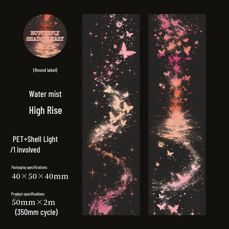 Butterfly Bubble Shell Washi Tape: Hazy Shadow Series for Journals