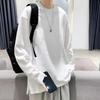 Spring and Summer New Pure Cotton Long-sleeved T-shirt Men's Design Loose Hem Slit Top