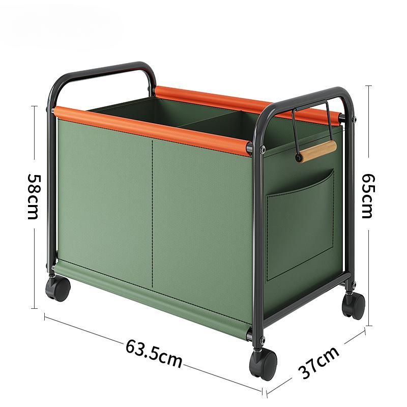 Toy Storage Basket with Four-wheels Sundries Storage Box Bedside Rack Large Capacity Trolley for Bedroom University Dormitory