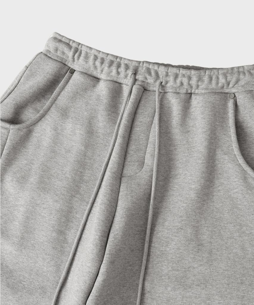 HOOVES Check Pocket Curved Sweatpants [Melange Grey]