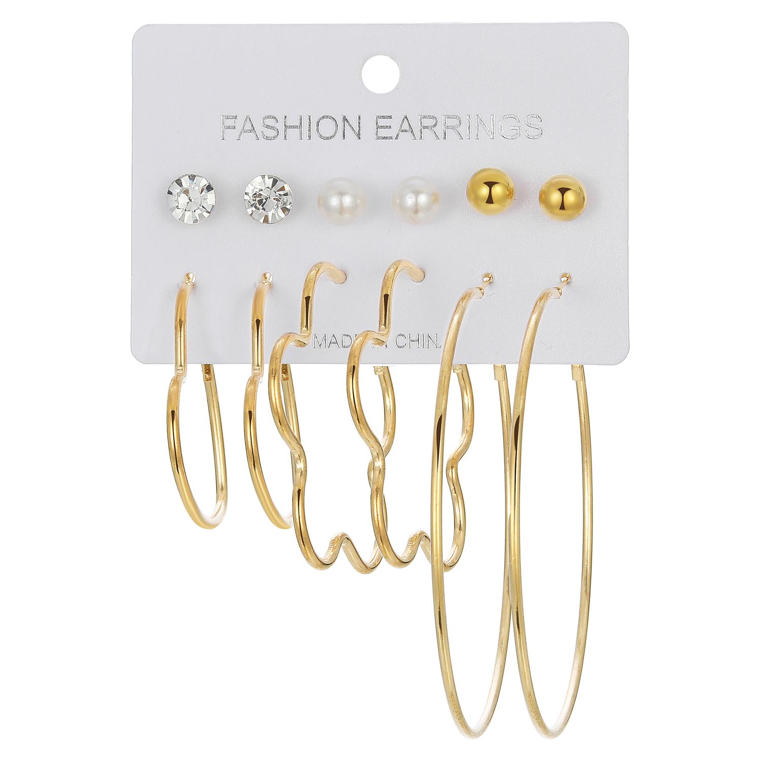 

Серьги-кольца с цветком любви, жемчужные женские летние серьги с кисточками, большие шпильки, атмосферные роскошные сексуальные гламурные серьги, комплект из 12 предметов золотой