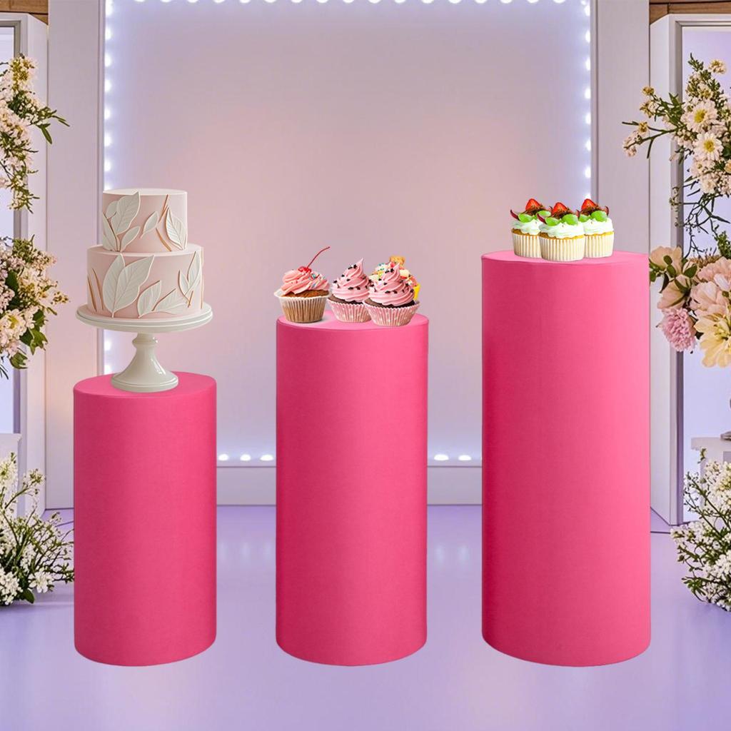Runde Desserttischdecke, Zylinder-Sockelüberzug, Partyzubehör, Sockelständer-Säule für Verlobungs-Hochzeitsparty-Dekor