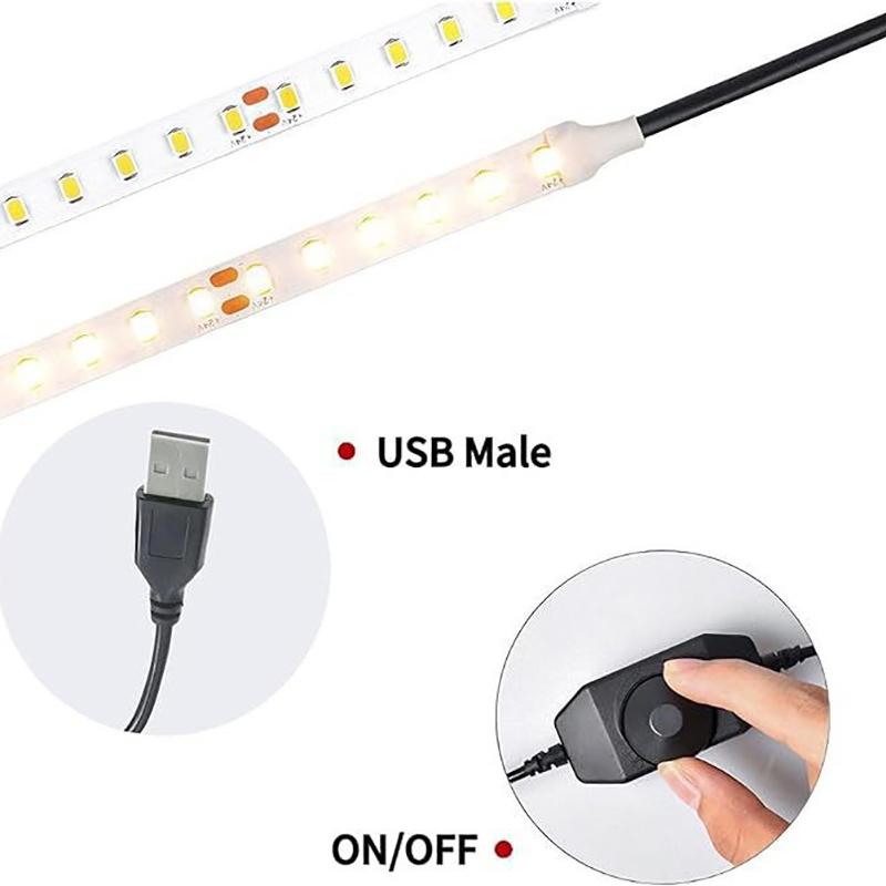 1Pc Usb Dc 5V Stepless Manual Knob Touch Led Dimmer Switch For 5050 2838 Strip Light 1 Channel Brightness Adjustment Controller