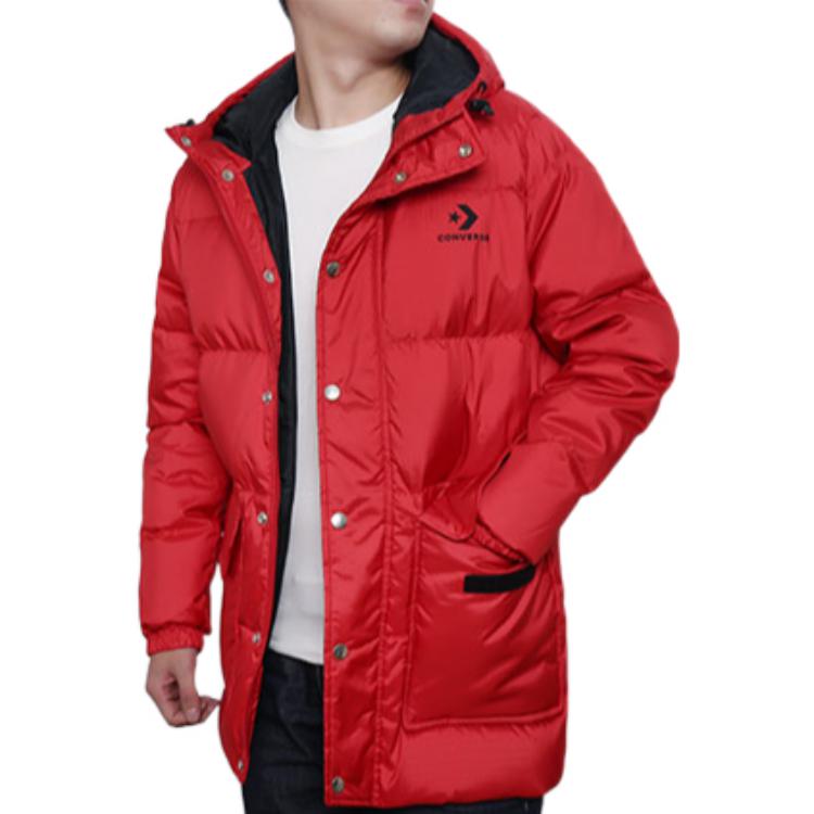 Converse Down Jackets Men's Red Hooded Moderate Other 10006880-A03