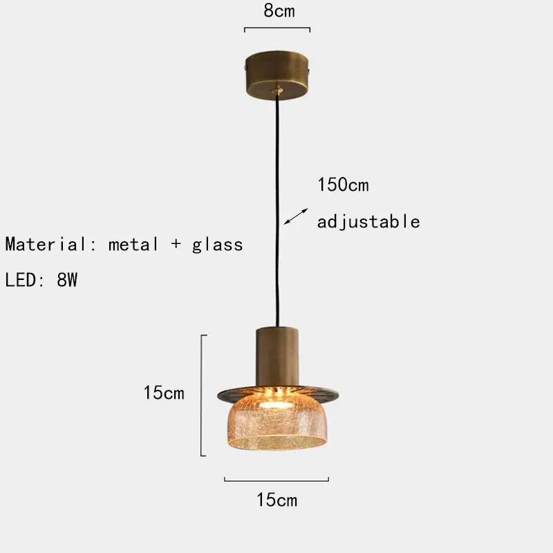 Minimalist Cracked Glass Pendant Light for Dining Room Bedroom Bar Shop Chandelier  with LED Dropshipping Crod Adjustable