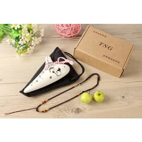 TNG Ocarina, Single, 12-Hole Alto C Key, Premium Wind Instrument, Made In Taiwan (Fuji Glaze)