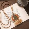Bohemian Long Tassel Necklace Vintage Niche Exotic Wooden Sweater Chain Women's Accessories