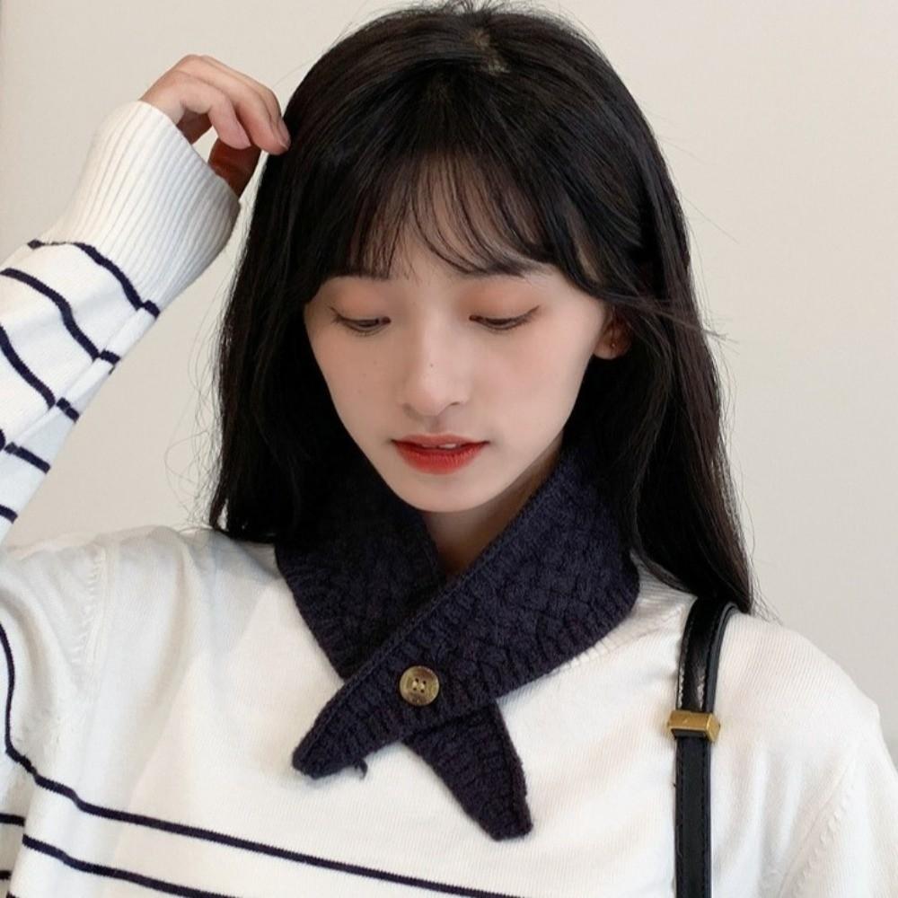 Windproof Cross Neck Warmer Solid Color Women Winter Neckerchief  Apparel Accessories