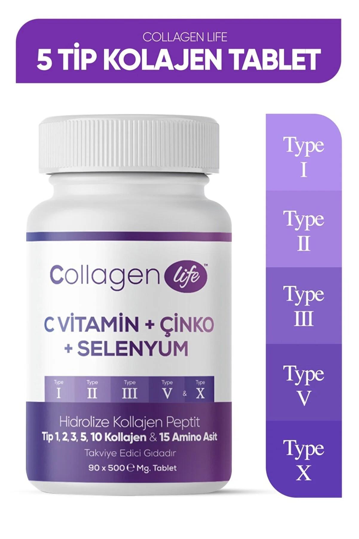 

Collagen Life5 Тип Колаген Тип 1, Тип 2, Тип 3, Тип 5, Тип 10, ( Селен, вітамін С і цинк ) 90 таблеток 1 PCS