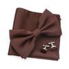 Einfarbiges Herren-Fliege-Taschentuch-Manschettenknopf-Set aus Polyester, Schmetterling, Hochzeit, Party, Abendessen, Zubehör