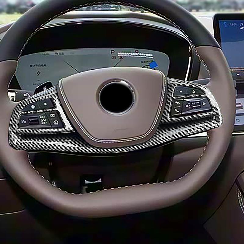 Car Styling Steering Wheel Frame Decoration Cover Trim For BYD Han Carbon Fiber Color Interior Accessories