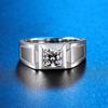 BagueRingen Men's 925 Sterling Silver Ring Imitation 1 Carat D-COLOR Moissanite Diamond Jewelry Luxury Rings Size7-12