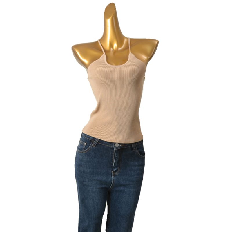 American Brand Sexy Halterneck U-Collar Thread Fitted Camisole Sexy Beauty Back Knitting Export Vest Tops