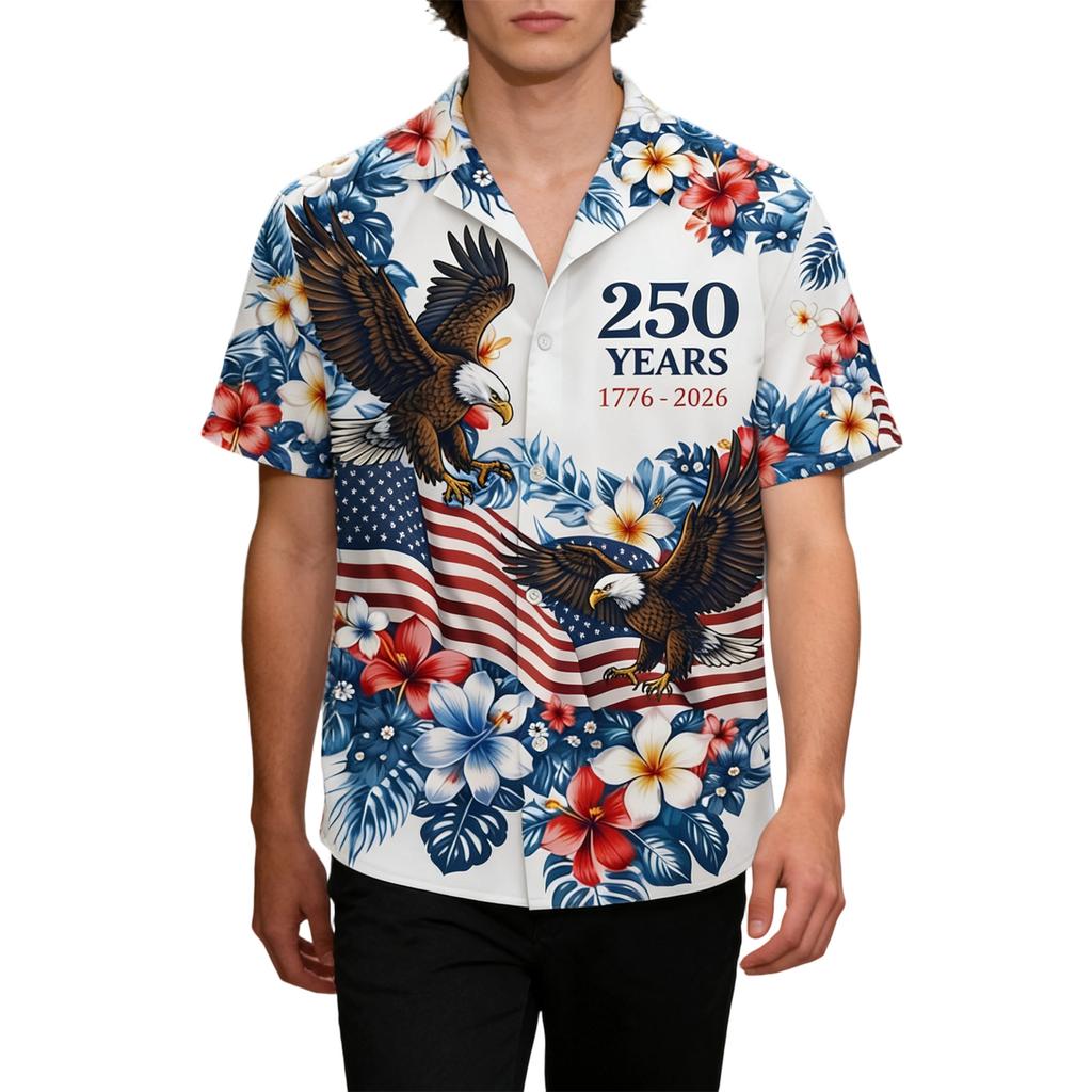 Men's Casual Short-Sleeve Collared Shirt For Spring/Summer