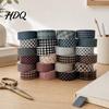 Vintage Style Washi Tape 6 Rolls Plaid Set Grid Checkered Pattern Masking Tape Self Multi-purpose Adhesive Decorative for DIY Crafts Journal,