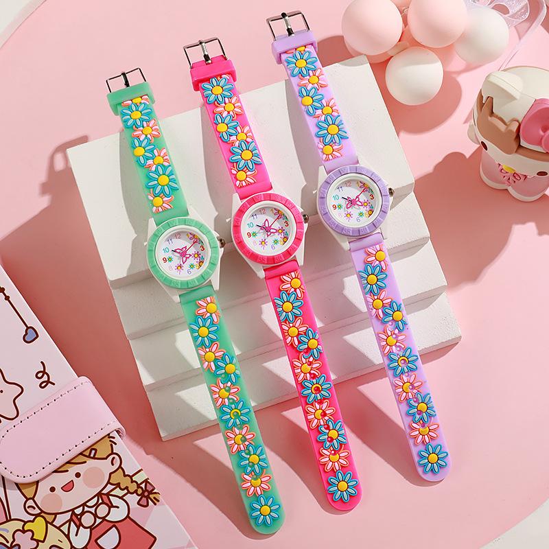 Silicone Cartoon Watch Student Party Love Flower Decoration Quartz Watch Little Girl Children'S Watch Female