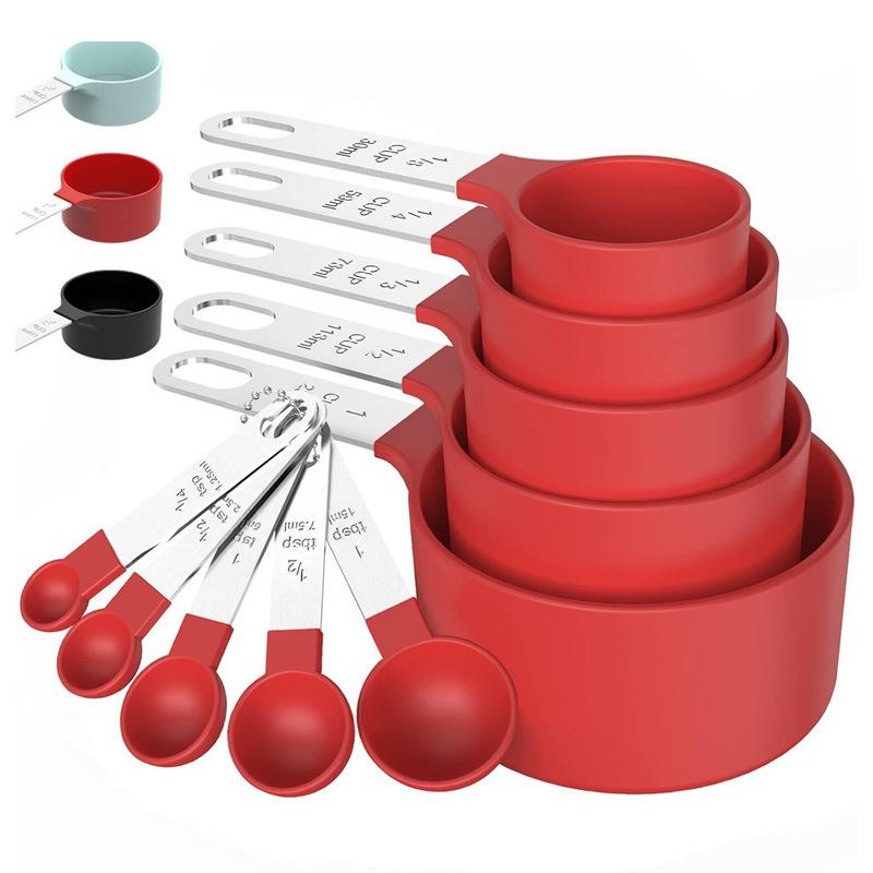 10-Piece Colorful Food-Grade PP Baking Measuring Cup & Spoon Set