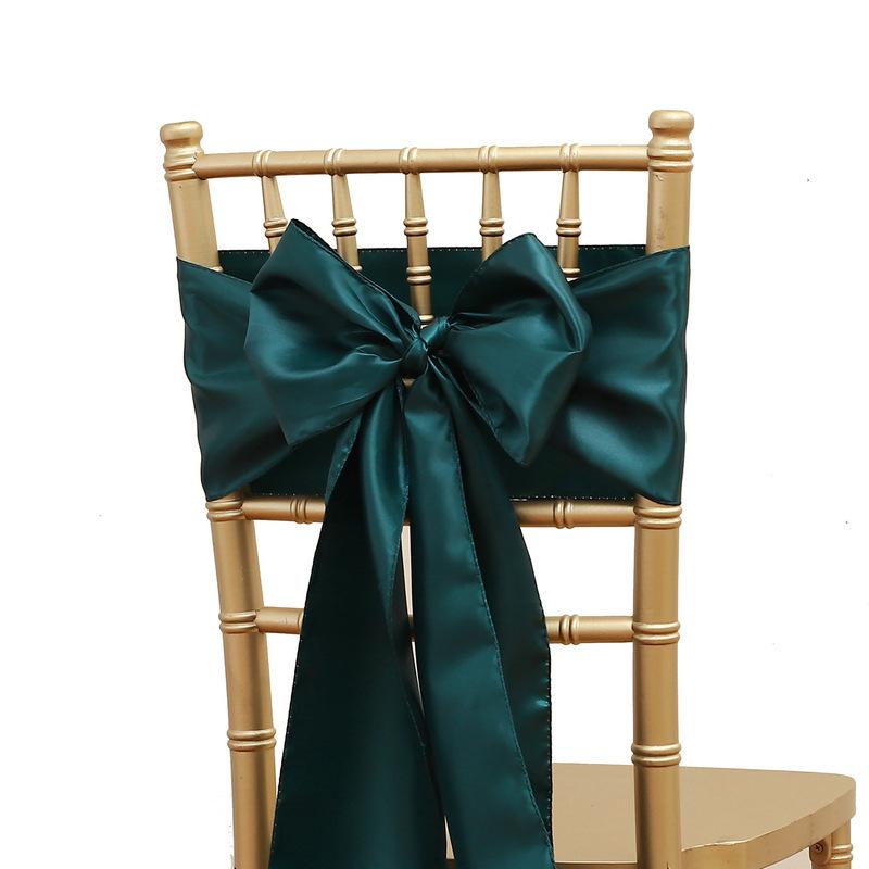Wholesale 10/50pcs Satin Bow Sashes Wedding Chair Decor 17x275cm Ribbon Butterfly Tie Band For Christmas Birthday Party Sashes