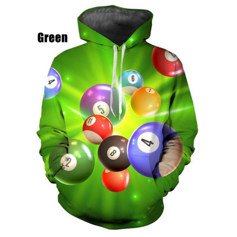 3D Print Billiards Graphic Hoodies For Men Women Long Sleeve Pullover Hooded Sweatshirts Casual Oversized Men Hoodie Tops