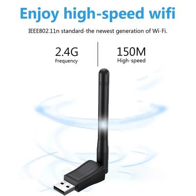 150Mbps Mini-USB-WLAN-Adapter 2,4 GHz mit Antenne USB-Funknetzwerkkarte 802.11n/g/b Ethernet USB-Dongle LAN-PC-WLAN-Empfänger