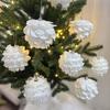 9pcs 8cm Lace Petal Ball, Christmas Decoration Ball, Suitable for Christmas Tree Hanging Decoration, Living Room Decoration