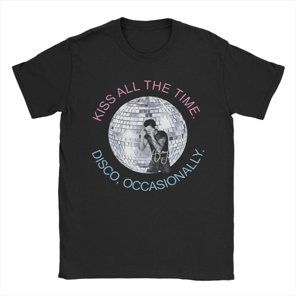 Harry Styles Kiss All The Time Disco Occasionally Mens T Shirt Tee Shirt Short Sleeve Crewneck TShirts 100 Cotton Clothes