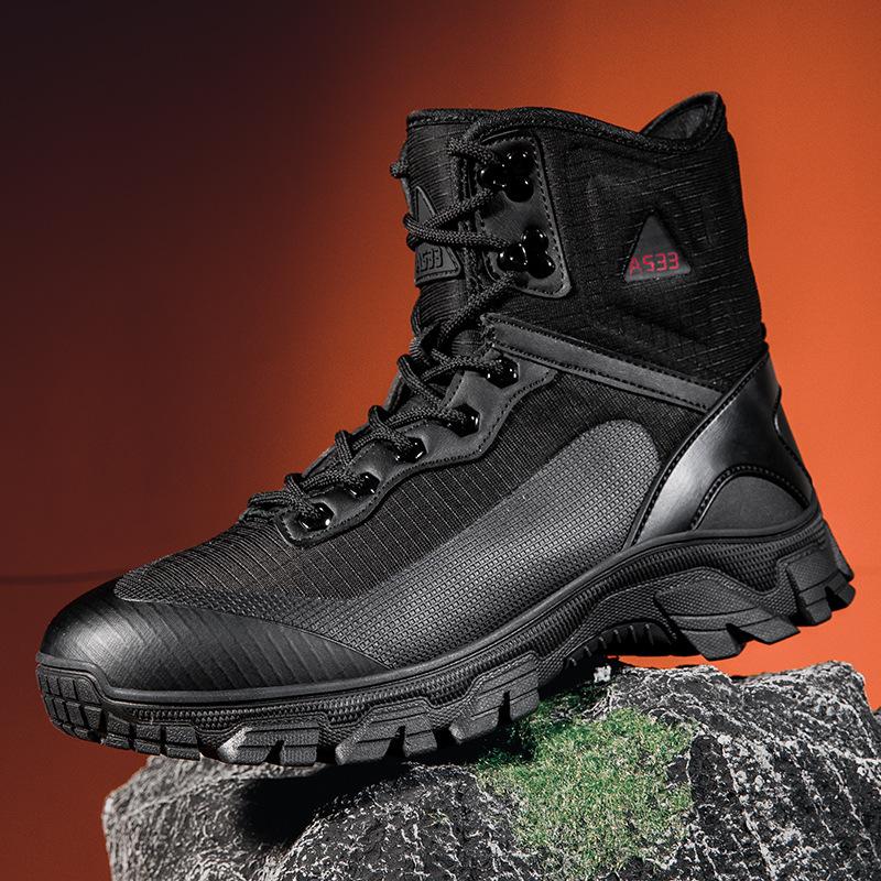 Large Size High-top Wolf Hiking Shoes Martin Boots Outdoor Field Training Battlefield Tactics Military Boots Men's Shoes