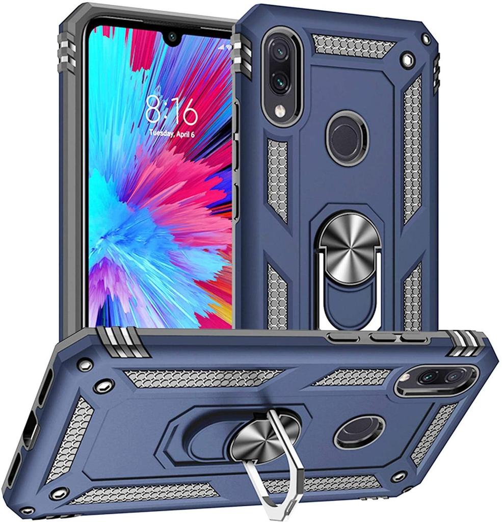 For Xiaomi Redmi Note 7 Case Cover Armor Rugged Military Shockproof Car Holder Magnetic Ring Case for Redmi Note 7 Pro