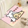 Cute dog-themed couple patterned floor mat, made of polyester fabric, machine washable, suitable for bedrooms and living rooms.