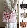Casual Large Capacity Tote Bag Bow Adjustable Strap Crossbody Bag Multi-Pocket Waterproof Shopping Bag