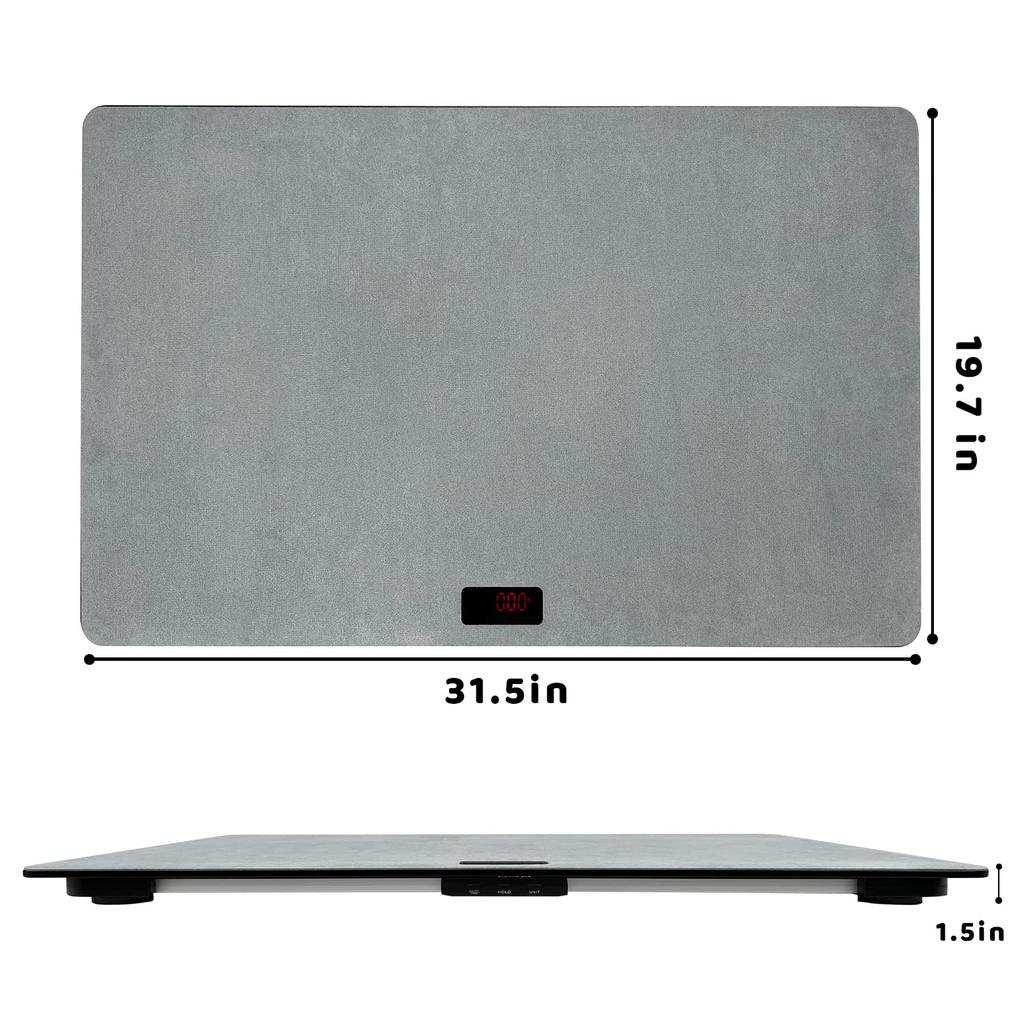 Large scale with maximum weight accuracy suitable for large dogs dog/animal 80x50cm, non-slip pad, 100kg, 10g, black,