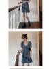 2025 Summer Women's Lace Denim Short Dress - Age-Reducing Design, Slimming Tummy Control, Thin Style