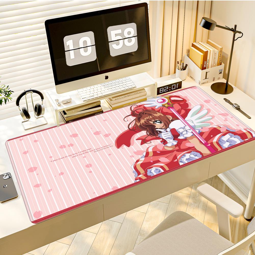 Gaming Mouse PadDesk Mat Antislip Stitched Edges Cute Magical Anime Girl  Pink Wand Print Gaming Keyboard Mat for Gamers