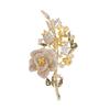 Elegant Floral Brooch Pin for Women Rose Design with Rhinestone Embellishments Suitable for Evening Wear and Special Occasions Accessories